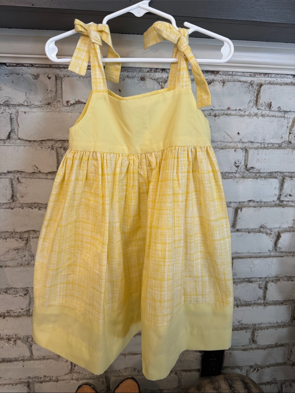 Hand made Girls Yellow Tie-Shoulder Sundress!!